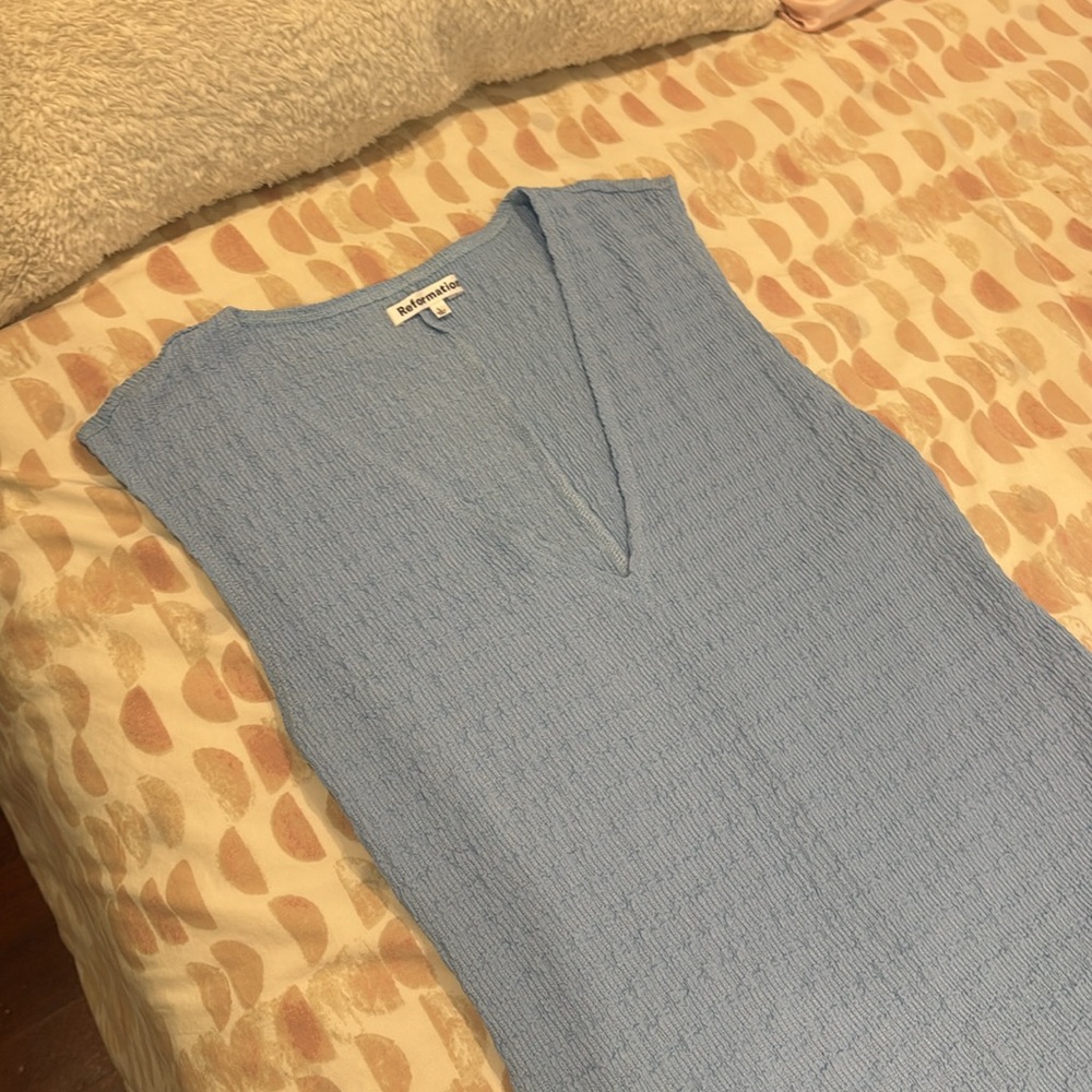 Reformation Palm Knit Dress in Light Blue *NWOT* - Picture 7 of 7